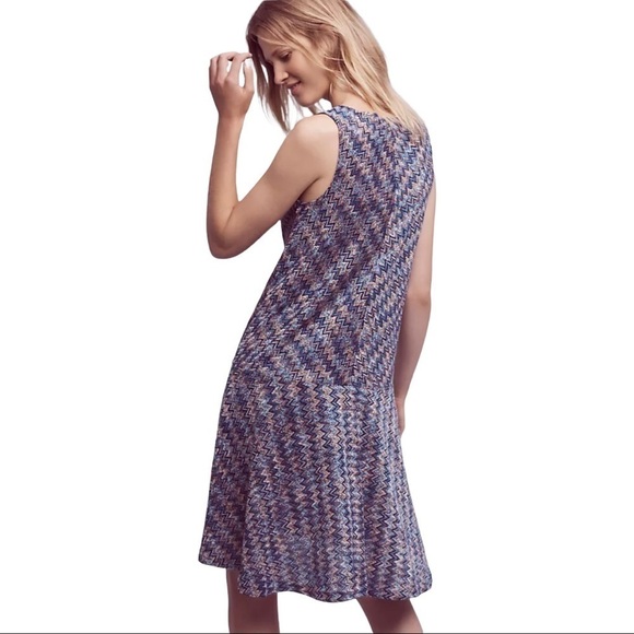 Maeve Westwater Chevron Knit V Neck Sleeveless Dress - Picture 2 of 13